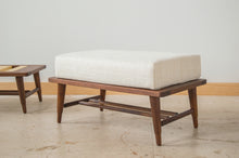 Load image into Gallery viewer, Danish Modern Footstools | walnut ottomans