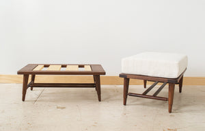 Danish Modern Footstools | walnut ottomans