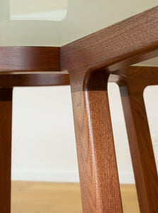 Walnut & Glass Round Dining Table | Pedestal Table