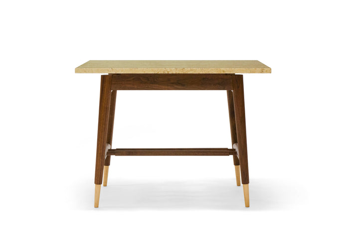 Carnegie Occasional Table | walnut end table with stone top